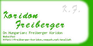 koridon freiberger business card